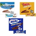 thumbnail image 1 of Bounty, Twix & Milky Way Crispy Rolls Variety Pack, Chocolate Snacks, 5x Per Box - British Chocolate Selection, 1 of 1