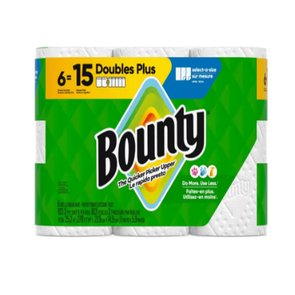 Bounty White, Select-A-Size Paper Towel Roll (6 Double Plus Rolls) 618 ...