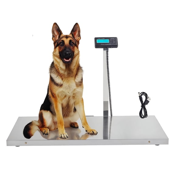 Boupower Precision Livestock Scale - 1100lb x 0.2lb Large Dog Scale with Stainless Steel Platform, Heavy Duty Animal Scales for Dogs Pigs Sheep, Tare & Hold Function, kg/LB/oz