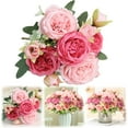 thumbnail image 1 of A Bouquet of 5 Simulated Roses Artificial Flower 5 Small Rose Korean Style Bundle Persian Peony Artificial Flower Home Wedding Rose Bouquet Decoration(, 1 of 9