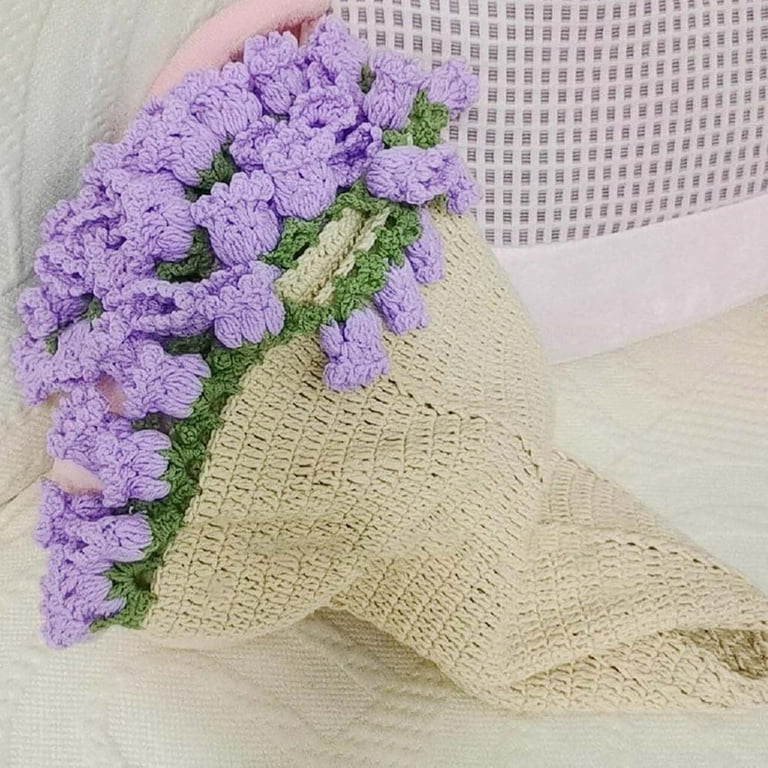 Kit Coperta Bouquet Di Rose All'Uncinetto – Fai-da-te Con Materiali E Tutorial Per Principianti, Morbida E Leggera
