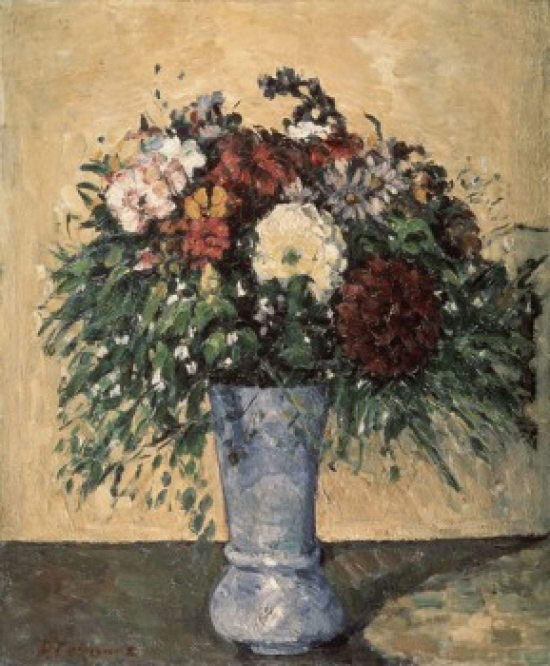 Bouquet in a Blue Vase c 1873-75 Paul Cezanne (1839-1906 French) Oil on Canvas Museum of Modern Western Art Moscow Russia Canvas Art - Paul Cezanne (18 x 24)