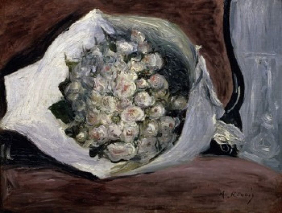 Bouquet in a Chair  (Bouquet dans une Loge)  Pierre Auguste Renoir (1841-1919French)  Oil on canvas  Musee de lOrangerie Paris Canvas Art - Pierre-Auguste Renoir (18 x 24)