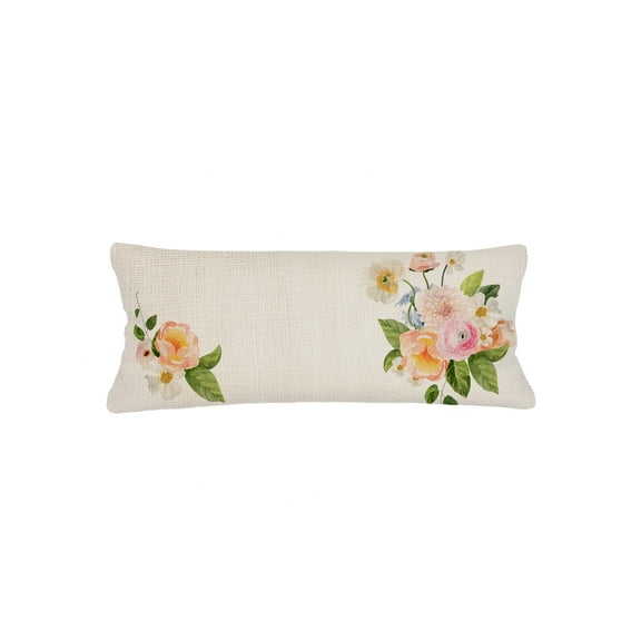 Bouquet Charmant Linen Pillow 14x40 Down Alternative