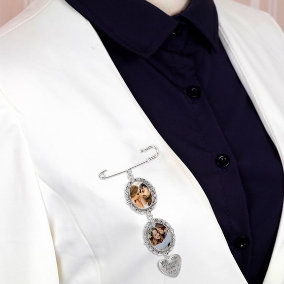 FRCOLOR Crochet Bouquet Pendant Bridal Bouquet Locket Silver 2Pcs