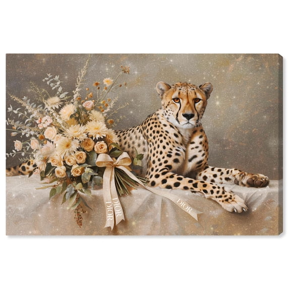 Bouquet Cheetah Canvas Fashion Art Felines by Art Remedy, Gallery Wrapped, 30 x 20