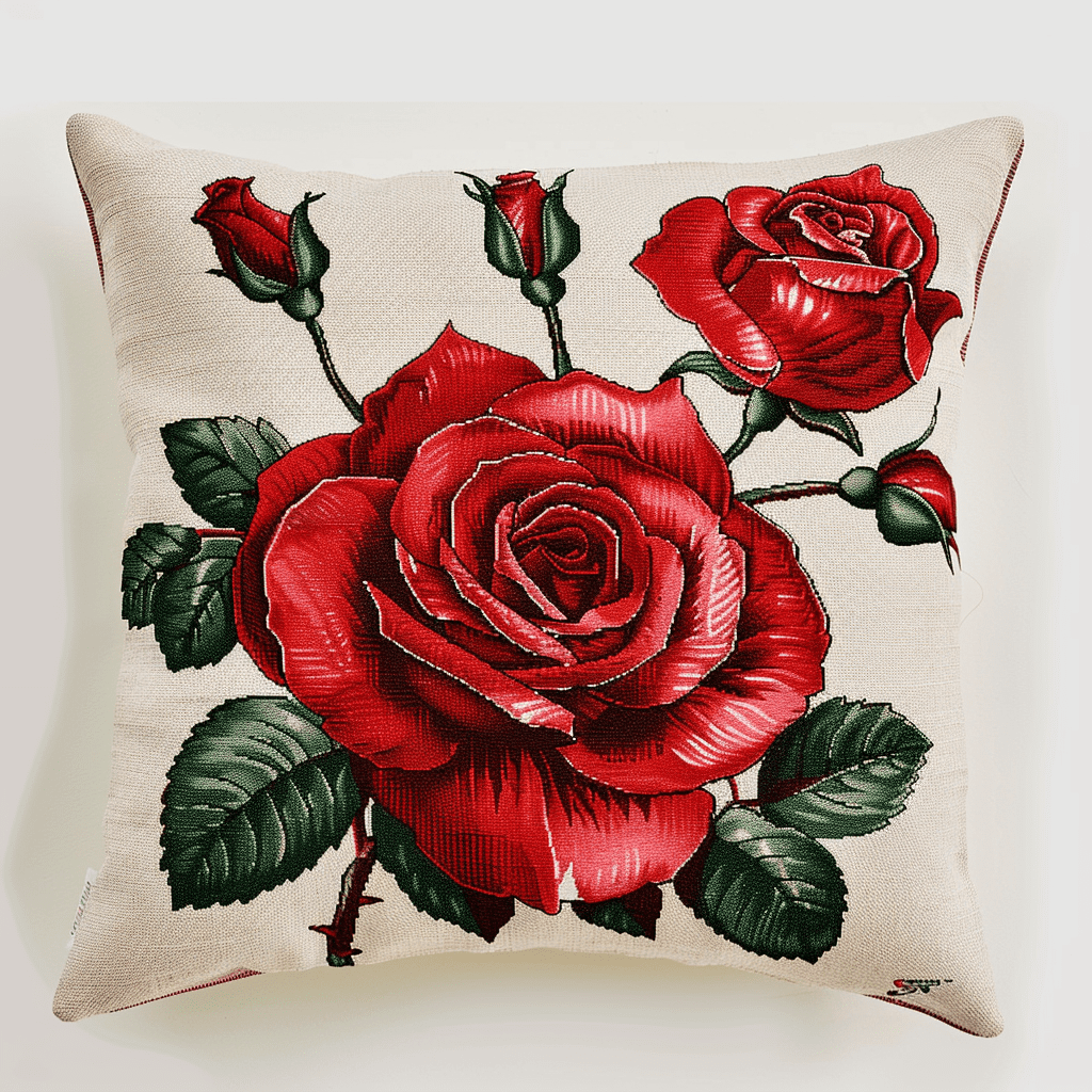 Bouquet Cross Stitch Pillow Cases Kit , 45X45cm , Needlepoint Craft Set Handmade Craft for Sofa Home Decor (11 Count)
