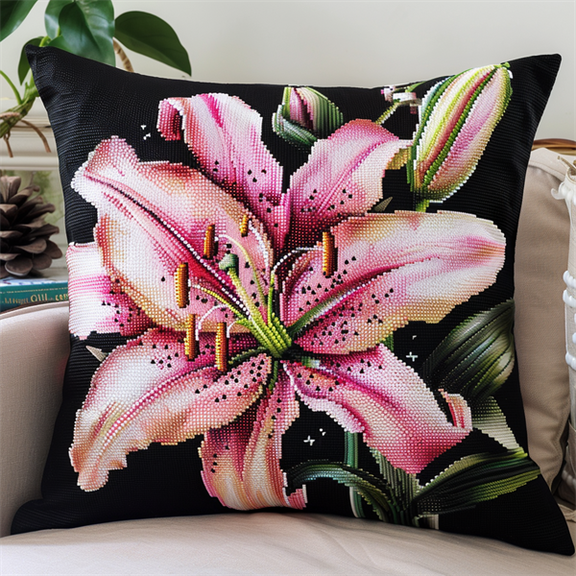 Bouquet Cross Stitch Pillow Cases Stamped Kits , 45X45CM , Cross Stitch Kits for Beginner (11 Count)