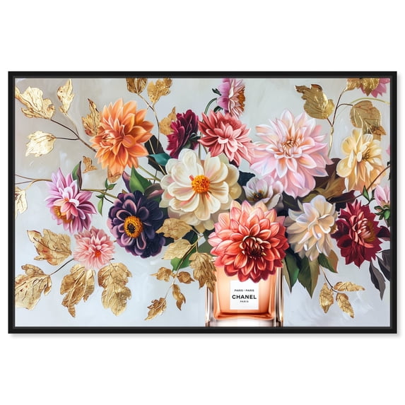 Bouquet Entrance Canvas Classic Fashion Floral Wall Art by Art Remedy, Black Frame, 45" x 30"