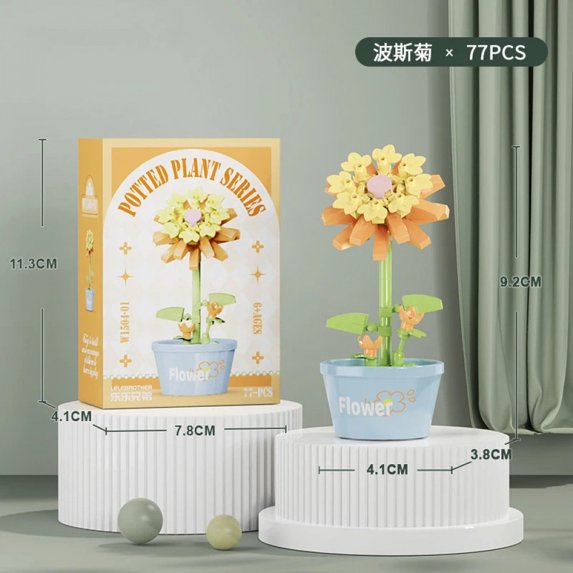 Bouquet Flower Mini Diy Building Block Toys for Children Bricks Blocks for Adults Constructor Micro Bricks Construction Set Gift
