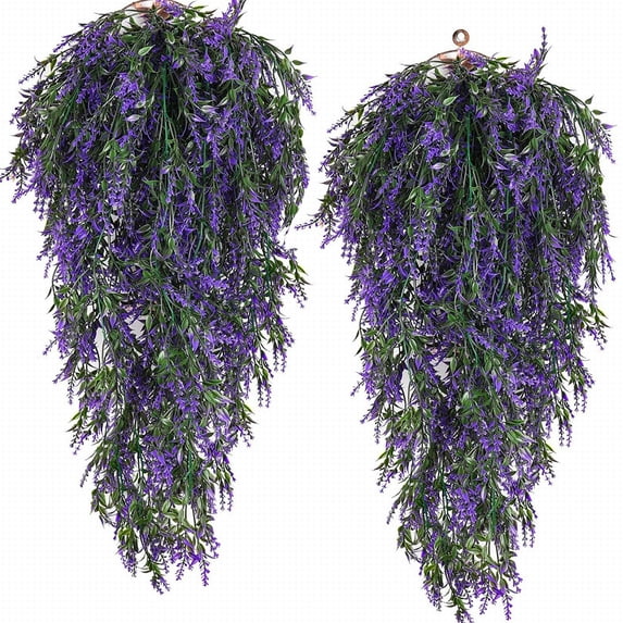 Bouquet Of Flowers Hanging Plants Artificial Lavender Plants Hanging Vines Artificial Hanging Flowers For Spring Decor Home Garden Wedding Decor,Purple Simulated Pendant