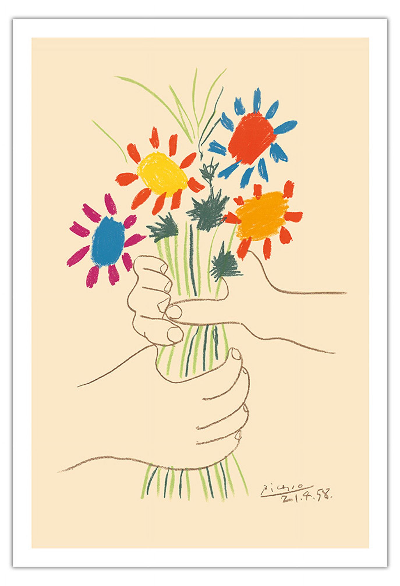 The Bouquet of Flowers (Le Bouquet De Fleurs) - From an Original Color ...