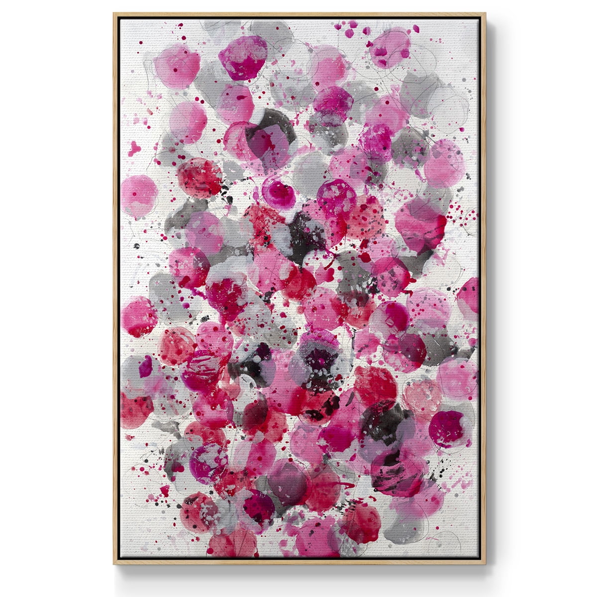 Bouquet Framed Premium Gallery Wrapped Canvas - Ready to Hang - 25 x 37 - Natural Wood Floating Frame