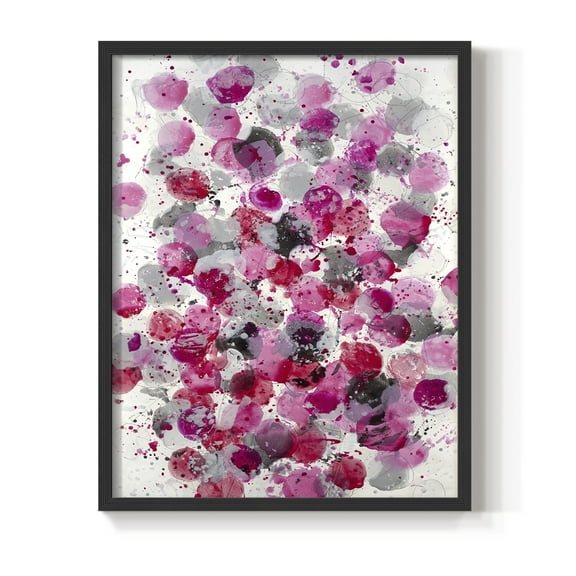 Bouquet Framed Print in Black Solid Wood Framed Print No Nail Hanging