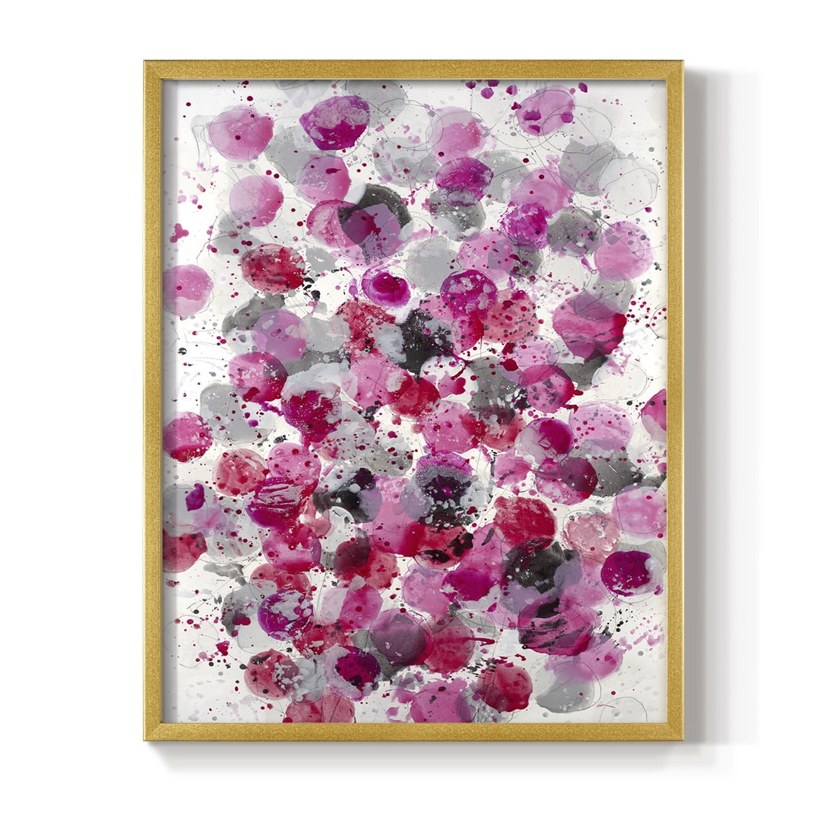 Bouquet Framed Print in Gold Solid Wood Framed Print No Nail Hanging