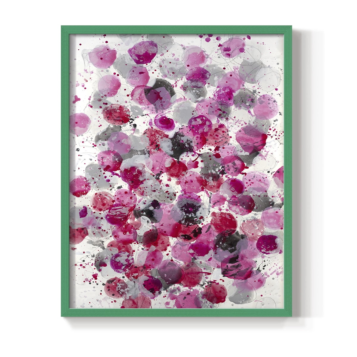 Bouquet Framed Print in Green Solid Wood Framed Print No Nail Hanging
