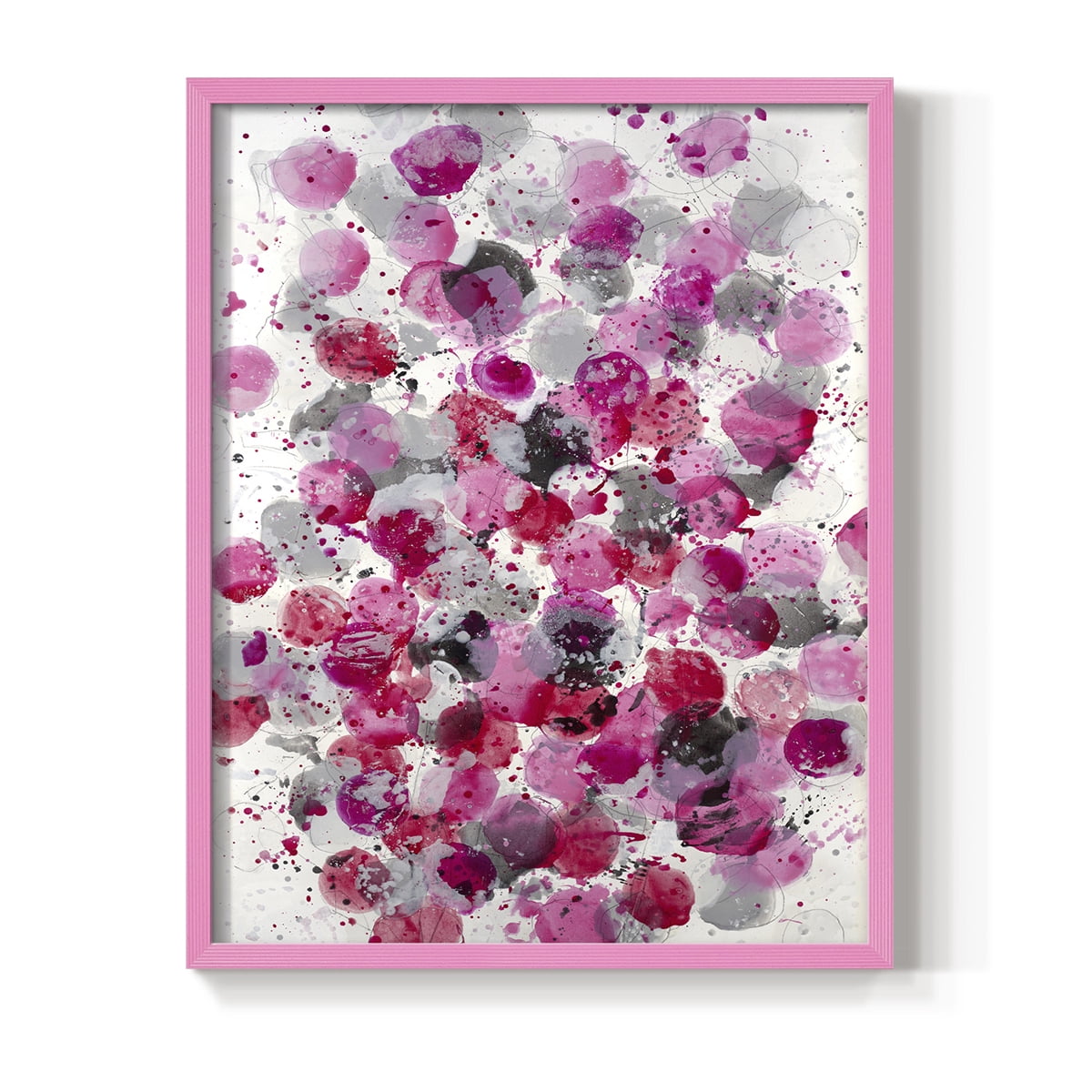 Bouquet Framed Print in Pink Solid Wood Framed Print No Nail Hanging