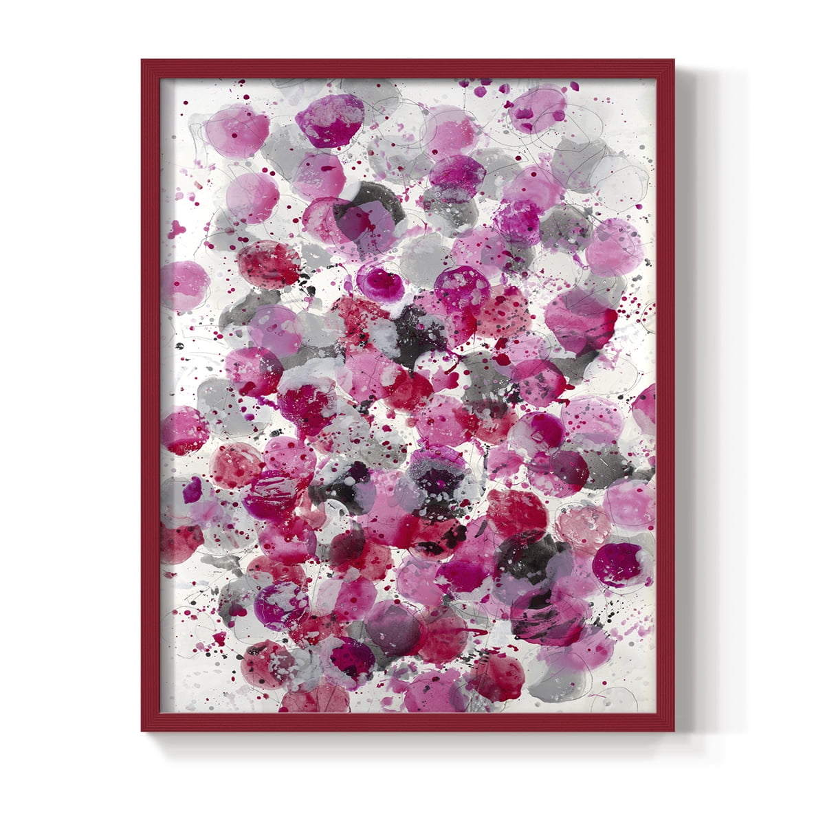 Bouquet Framed Print in Red Solid Wood Framed Print No Nail Hanging