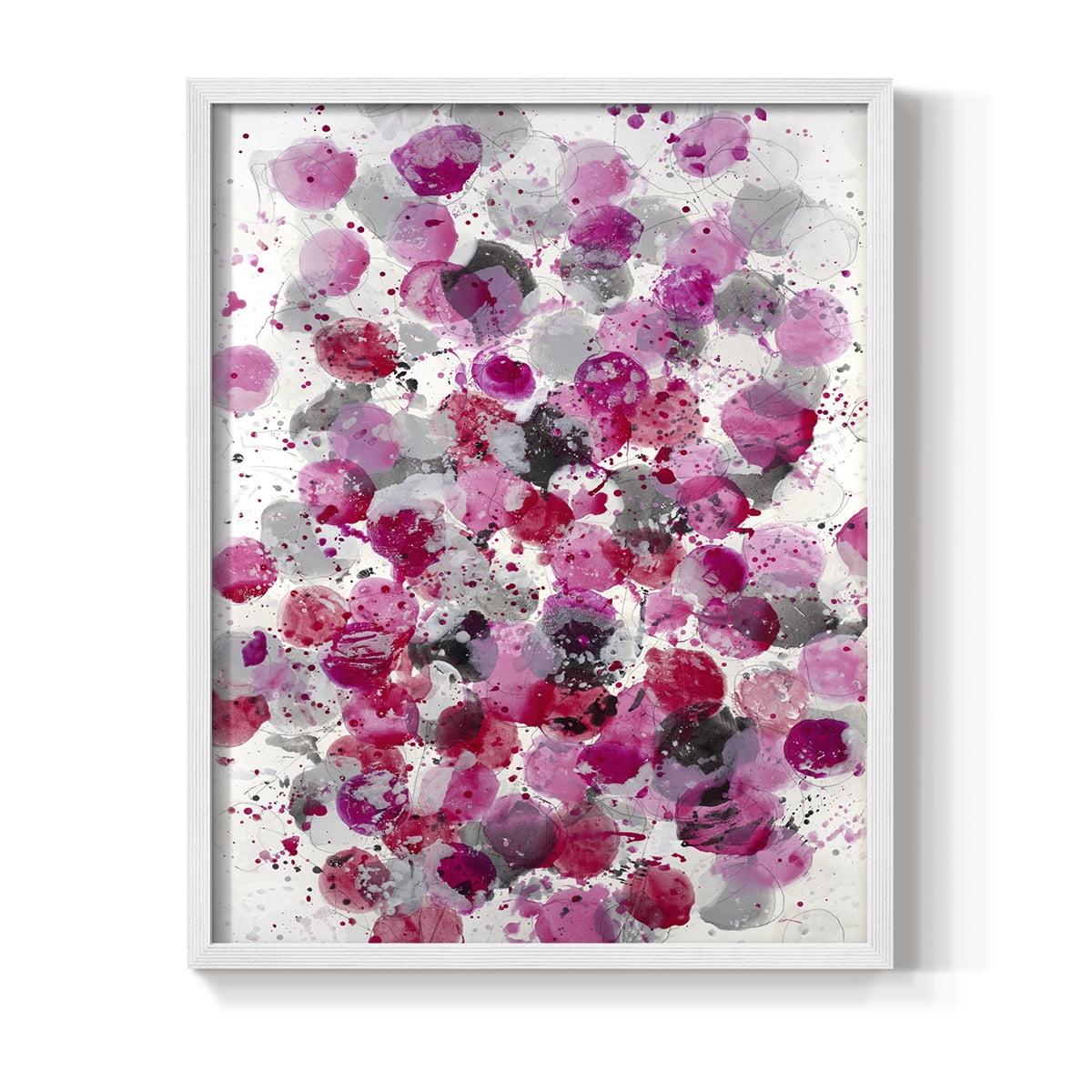 Bouquet Framed Print in White Solid Wood Framed Print No Nail Hanging