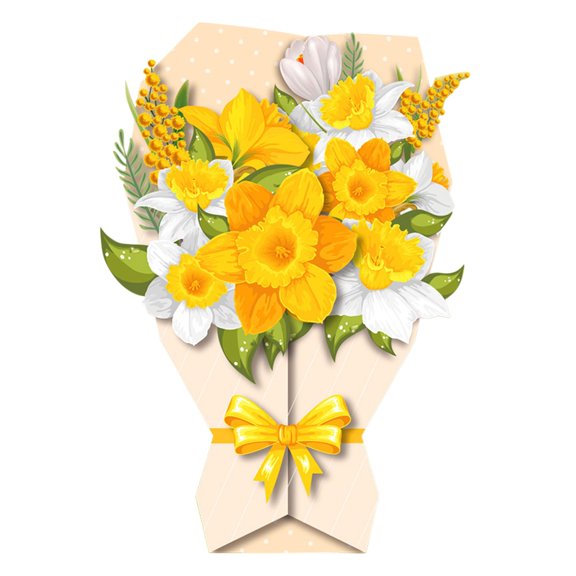 Bouquet Greeting Card with Flower Modeling Stereo Creative Design for Birthday Gift Home Decoration Color Envelope Elegant Blessing Card