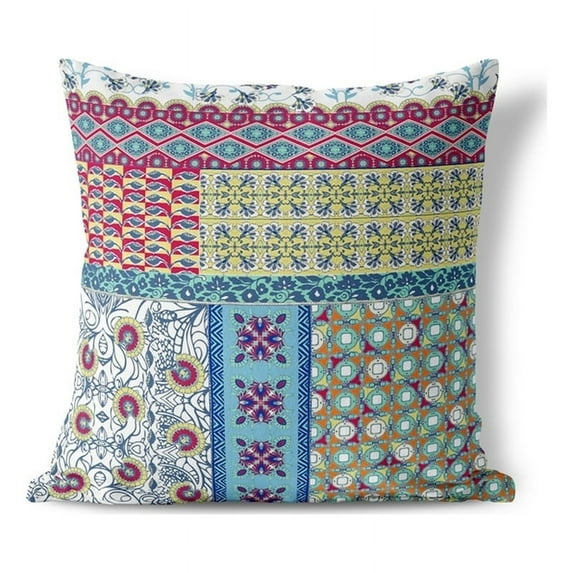 Bouquet Haven Indoor/Outdoor Pillow with Removable Cover in White 26x26