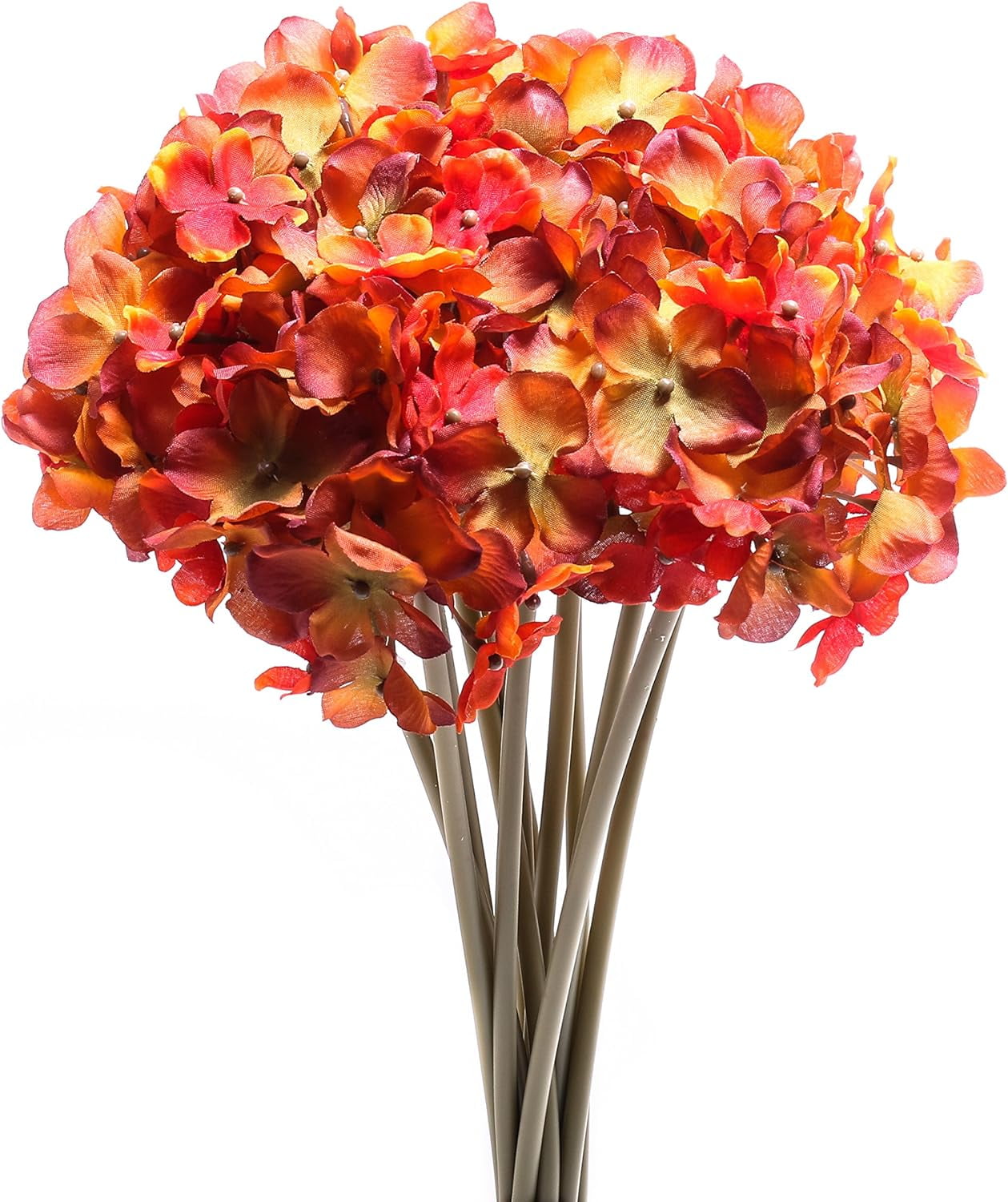 Bouquet Of Artificial Silk Fall Color Hydrangeas