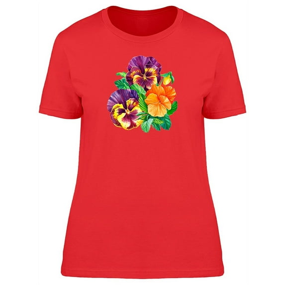 Bouquet Of Colorful Pansies T-Shirt Women -Image by Shutterstock, Female Medium