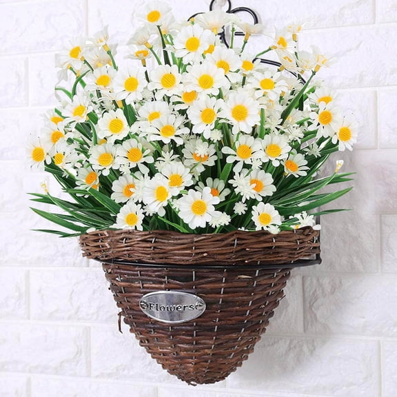 Bouquet Of Flowers 2 Pc Daisies Non Fading Plastic Plants That Decorate The Windows Of Your Home With Outdoor Plastic Flowers,White Household Imitation