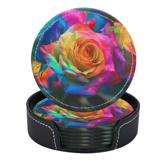 Bouquet Of Rainbow Roses Each Petal In Vibrant Colors
