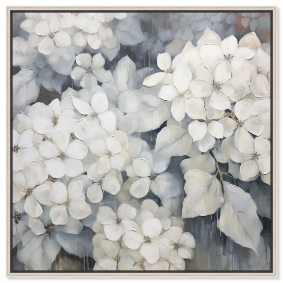 Bouquet Of The Princess Canvas Light Colors Flower Art Prints by Art Remedy, Silver Frame, 40" x 40"