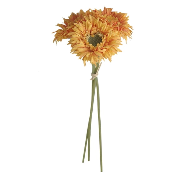 Bouquet, Leaveforme 5Pcs Sunflowers Artificial Flowers Long Stem Sunflower Arrangement Fall Faux Flower Decorations for Home Wedding Birthday, a Bundle of Three Flowers