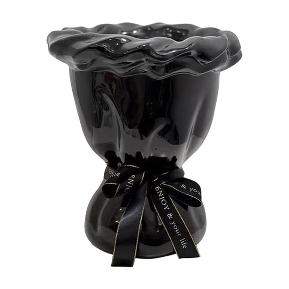 Bouquet Shaped Ceramic Vase, Artistic Home Decor Sculpture, Creative Table Centerpiece and Thoughtful Gift Choice for Living Room or Dining Table