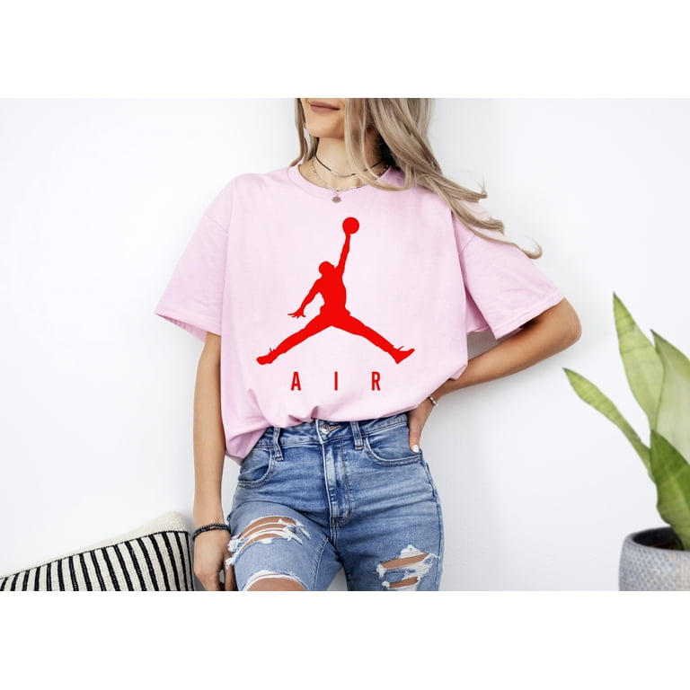 Pink and grey jordan shirt online