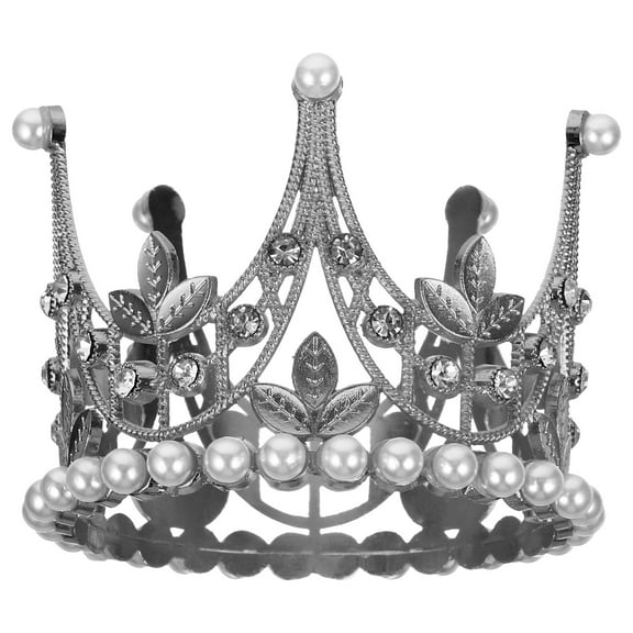 GOOHOCHY Mini Crowns For Cake Simple Beauty Silver 1Set 3.0x3.0x2.3In