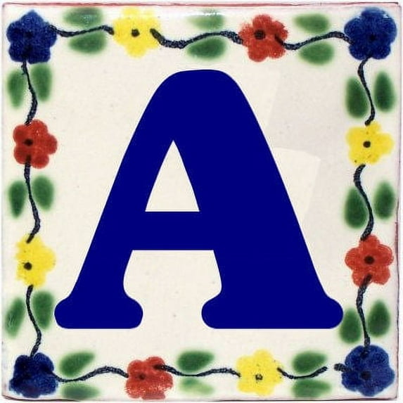 Bouquet Talavera Clay House Letter A, Set of 2 pcs