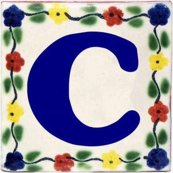 Bouquet Talavera Clay House Letter C, Set of 2 pcs
