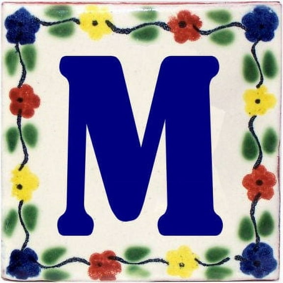 Bouquet Talavera Clay House Letter M, Set of 2 pcs