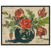 Bouquet by Zolo Palugyay Rustic Chic Farmhouse Canvas Wall Art by Art Remedy, Black Floater Frame, 20"x16"