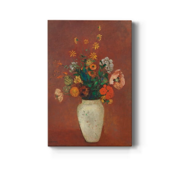 Bouquet in a Chinese Vase Premium Gallery Wrapped Canvas - Ready to Hang - 8 x 12