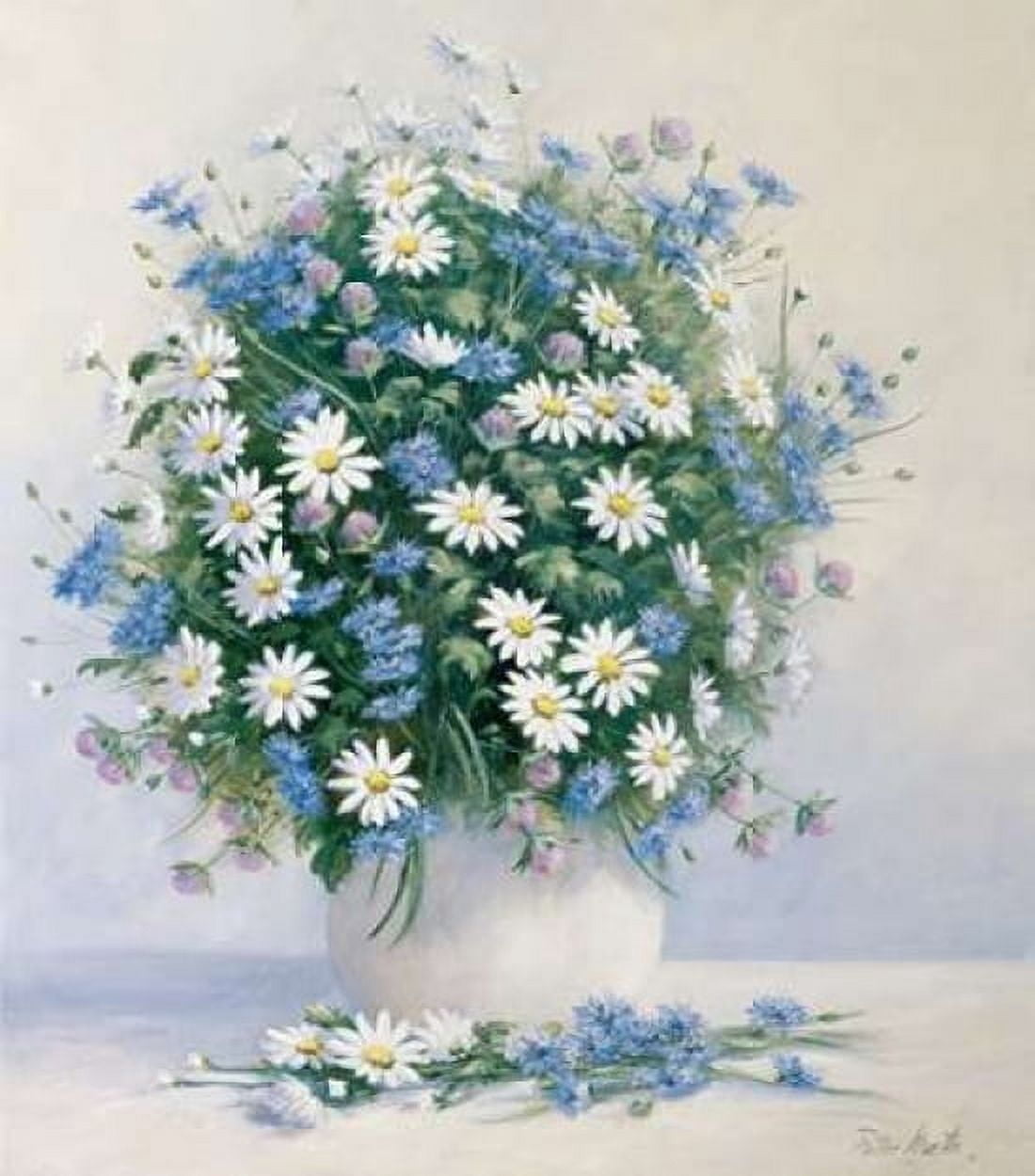 Bouquet in blue Canvas Art - Peter Motz (24 x 24)