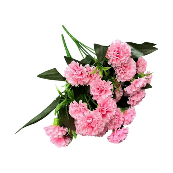 Bouquet of Artificial Flower Carnations Bouquet and Green Leaf for Home Decoration Bridal Wedding Festival Decoration