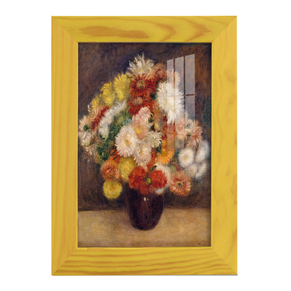 Bouquet of Chrysanthemums -Framed Print w/glass-Sunflower Yellow