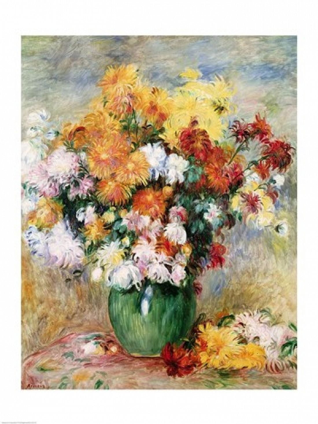 Bouquet of Chrysanthemums c1884 Canvas Art - Pierre-Auguste Renoir (24 x 36)