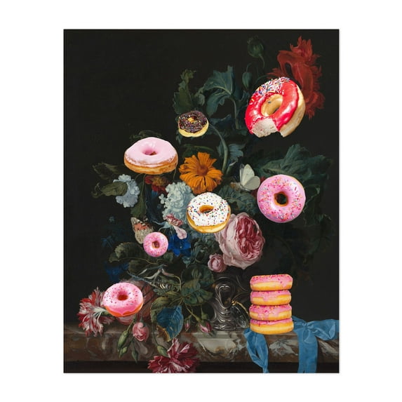 Bouquet of Donuts - Photography Surrealism Flowers Pop Art Humor Modern Art Botanical Vintage Unframed Wall Art Print 36 x 48 inches