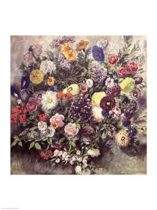 Bouquet of Flowers Canvas Art - Eugene Delacroix (24 x 36)