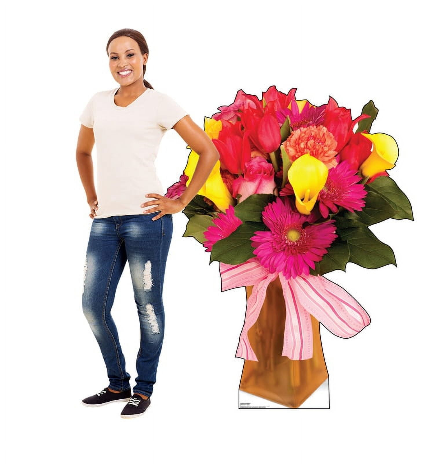 Life-Size Colorful Bouquet of Flowers Cardboard Standup