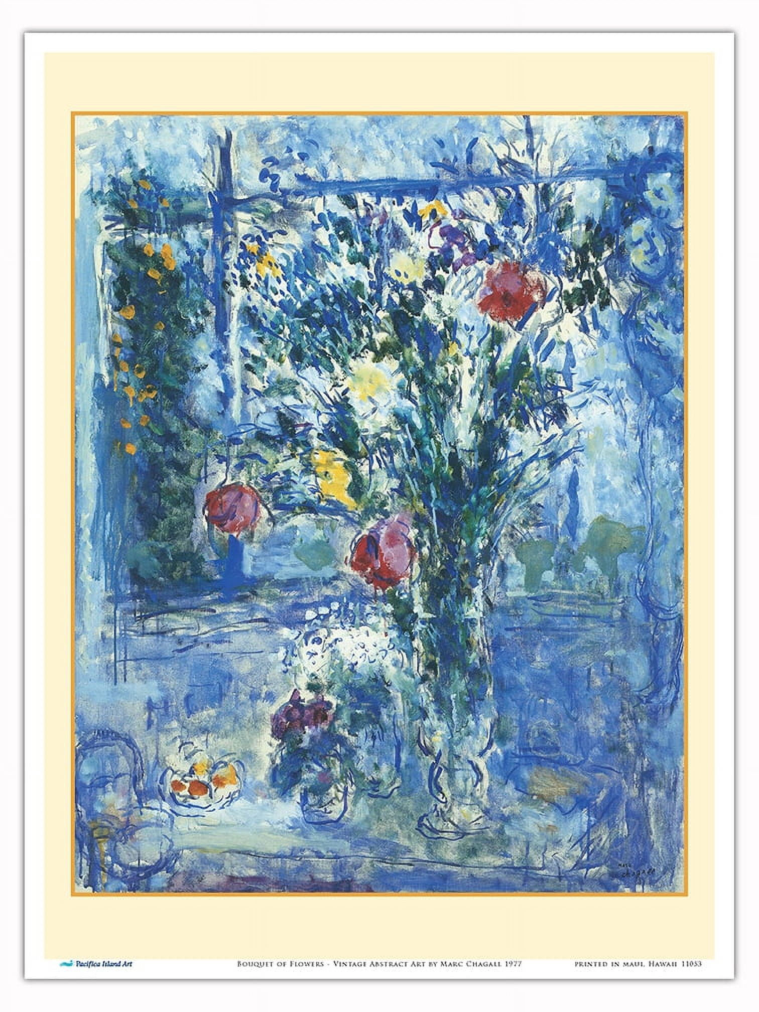 Bouquet of Flowers - Vintage Abstract Art by Marc Chagall c.1977 ...