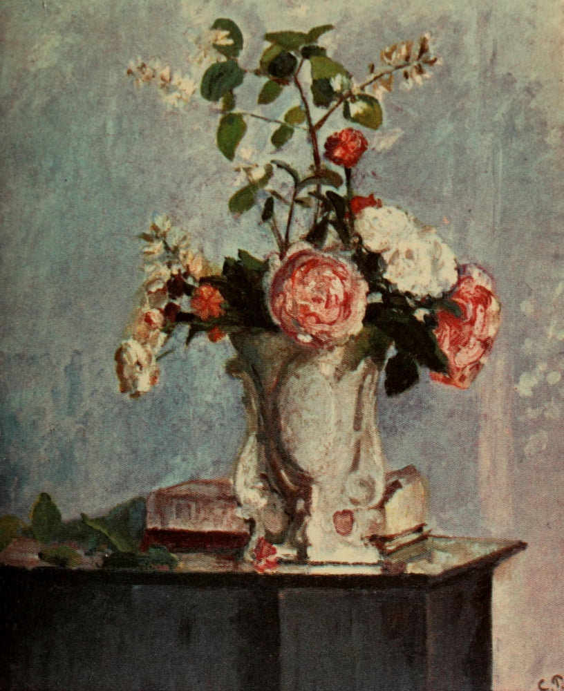 Bouquet of Roses c1873 Canvas Art - Camille Pissarro (24 x 36)