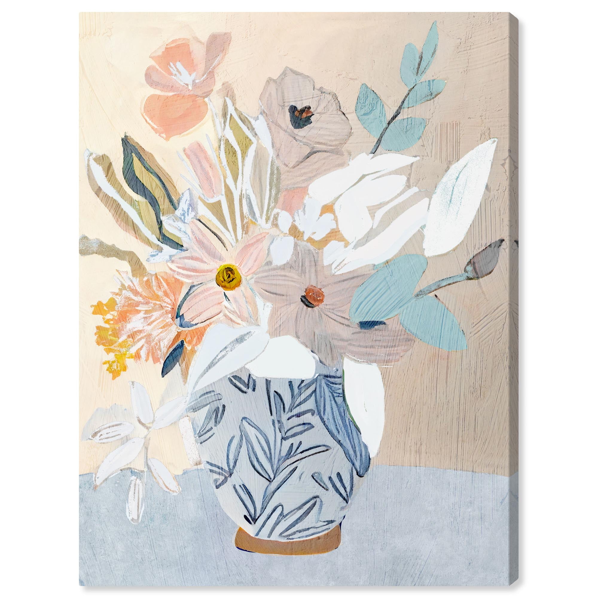 Bouquet of Spring Floral Canvas Wall Art with Wood Frame, 16" x 24"