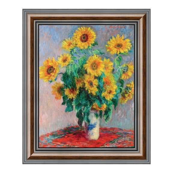 Bouquet of Sunflowers by Claude Monet Framed Wall Art Print, Excellent Kitchen or Living Room Wall Decor, 11x14, 2415